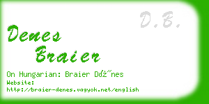 denes braier business card